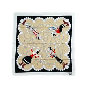 Boutique Moschino Olive Oyl & Pearls Silk Scarf